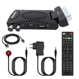 Romicta Décodeur TNT HD 2025 - DVB-T2 H.265 HEVC FTA Full HD PVR, USB, HDMI, SCART, Tuner TV numérique terrestre, récepteur numé