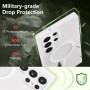 RALEAVO Coque Magnétique pour Samsung Galaxy S24 Ultra, Compatible avec MagSafe Protection Bumper Antichoc Silicone Translucide 