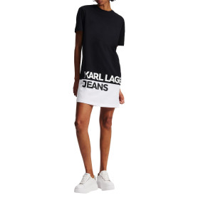 KARL LAGERFELD JEANS, Femme, Robe T-Shirt À Logo, Coupe Régulière