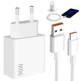 Chargeur 90W pour Xiaomi,90W Chargeur Rapide avec 6A Câble USB C 1M,pour Xiaomi Redmi 14C 13C Note 14 13 12S 11S 10 9 Pro