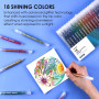 Grabie Lot de 18 stylos à encre gel à paillettes Jumbo - Stylos à encre gel métallique et scintillante pour coloriage, marqueurs
