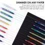 Grabie Lot de 18 stylos à encre gel à paillettes Jumbo - Stylos à encre gel métallique et scintillante pour coloriage, marqueurs