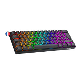 Geeky GK61 60% | Hot Swappable Clavier de Jeu Mécanique | 62 Touches Multicolores Rétroéclairées RGB LED pour Gaming PC/Mac | IS