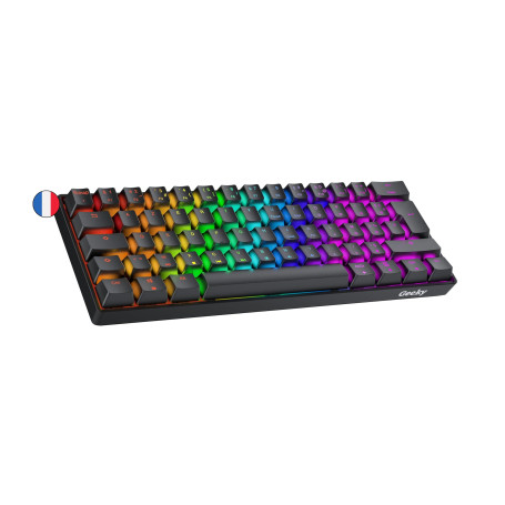 Geeky GK61 60% | Hot Swappable Clavier de Jeu Mécanique | 62 Touches Multicolores Rétroéclairées RGB LED pour Gaming PC/Mac | IS