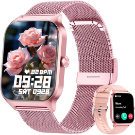 KALINCO Montre Connectée Homme Femme, 1.85” AI Smartwatch avec Appel Bluetooth, Pression Artérielle, Stress, Podometre, Sommeil,
