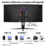 KOORUI Moniteur de Jeu incurvé 34 Pouces, WQHD 3440 x 1440, 240 Hz, réponse OD 1 ms-5 ms,HDR400,courbure 1500R,Hauteur/pivotemen
