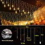 Uping Guirlande Lumineuse Extérieur Rideau Lumière 400 led avec 48 Stalactites Etoilées, Decoration Noël Mariage Jardin Maison F