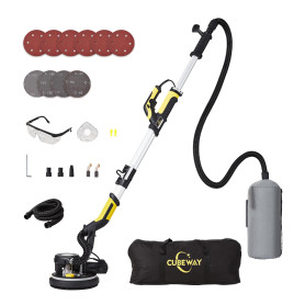 Ponceuse Girafe, Girafe Ponceuse 750W, LED Poignée télescopique Moteur, 7 Niveaux Vitesses 1800RPM Vitesse avec Dépoussiérage Au