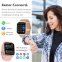 ZOSKVEE Montre Connectée Femme Homme avec Appel Bluetooth, 2,0" HD Smartwatch, 100+ Sportifs, Moniteur de Sommeil Cardiofréquenc