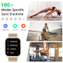 ZOSKVEE Montre Connectée Femme Homme avec Appel Bluetooth, 2,0" HD Smartwatch, 100+ Sportifs, Moniteur de Sommeil Cardiofréquenc