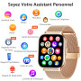 ZOSKVEE Montre Connectée Femme Homme avec Appel Bluetooth, 2,0" HD Smartwatch, 100+ Sportifs, Moniteur de Sommeil Cardiofréquenc