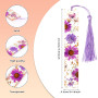 Ensemble support de page et marque-page en résine avec fleur séchée et marque-page en résine en forme de fleur séchée avec pompo