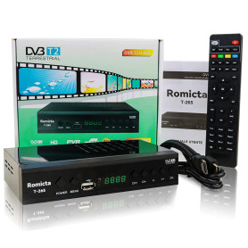 Romicta Décodeur TNT HD 2025 - DVB-T2/C H.265 HEVC FTA Full HD PVR, USB, HDMI, SCART, Tuner TV numérique terrestre, récepteur nu