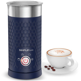 SIMPLETaste Mousseur à lait électrique 4 en 1, mousseur à lait automatique chaud et froid et chauffe-lait pour latte, cappuccino
