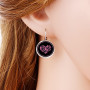 DaPongZhi 1 Paires Boucles D'oreilles Pendantes,Octobre Rose Accessoires 2025 Pour Le Cancer Du Sein,Élégant D'oreilles Rose Pou
