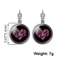 DaPongZhi 1 Paires Boucles D'oreilles Pendantes,Octobre Rose Accessoires 2025 Pour Le Cancer Du Sein,Élégant D'oreilles Rose Pou