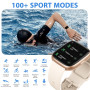 Montre Connectée Femme Homme, 1,83" Smartwatch Intégré Alexa avec Appel Bluetooth, IP68 Étanche, 100+ Sports, Fréquence Cardiaqu