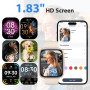 Montre Connectée Femme Homme, 1,83" Smartwatch Intégré Alexa avec Appel Bluetooth, IP68 Étanche, 100+ Sports, Fréquence Cardiaqu