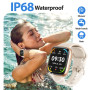 Montre Connectée Femme Homme, 1,83" Smartwatch Intégré Alexa avec Appel Bluetooth, IP68 Étanche, 100+ Sports, Fréquence Cardiaqu