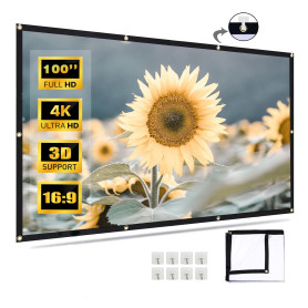 Ecran de Videoprojecteurs, Projecteur étanche épaissi Pliable écran, Double Face Anti-Plis Projection pour Vidéoprojecteurs, Fêt