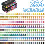 NICETY Set de 264 Feutres Acryliques à Pointe Pinceau - Marqueurs Peinture à l'Eau Multi-Supports pour Pierre, Bois, Céramique, 
