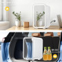 Enventor Mini Frigo 6L/8 canettes, Petit Réfrigérateurs pour soins de la peau avec miroir lumineux LED, CA + 12V CC, refroidisse