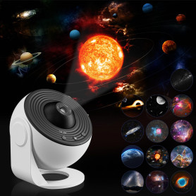 Projecteur Galaxie Projecteur d'étoiles Projecteur Planétarium avec 13 Disques Film HD, Lune, Système Solaire, Nébuleuse, Projec