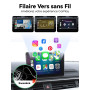 Alltotive S3 Adaptateur CarPlay sans Fil pour iPhone, Convertissez Le Filaire en sans Fil, Plug & Play avec Typ-C/USB, Compatibl