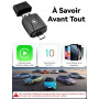 Alltotive S3 Adaptateur CarPlay sans Fil pour iPhone, Convertissez Le Filaire en sans Fil, Plug & Play avec Typ-C/USB, Compatibl