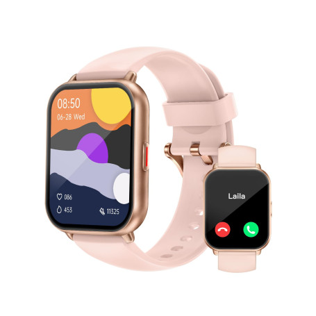 ASIAMENG Montre Connectée Femme Homme Smartwatch Bluetooth pour Android iOS Podometre Montre Sport Cardiofrequencemetre Trackers