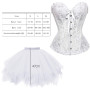 YeahBoom Deguisement Ange Femme,corset gothique et jupe en tulle,costume d'ange et d'aile de diable,serre-tête d'ange,cornes de 