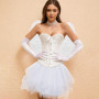 YeahBoom Deguisement Ange Femme,corset gothique et jupe en tulle,costume d'ange et d'aile de diable,serre-tête d'ange,cornes de 