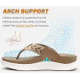 KuaiLu Tongs OrthopéDiques Femmes Semelles éPaisses Sandales Tongs DéTente Tissu D'éTé Enfiler Tapis Yoga RandonnéE Confortables