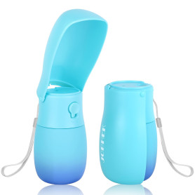 JOPHEK Gourde portable 300 ml pour animaux de compagnie, pliable à 180 °, anti-fuite, avec filtre à charbon actif, pour promenad