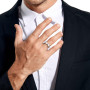 NUNCAD Bague Argent et Or Rose pour Femme Homme Anneau en Tungstène Bague de Promesses Mariage Fiançailles Alliance pour Couple 