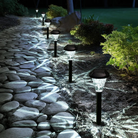 GIGALUMI Lot de 10 lampes solaires d'extérieur étanches pour l'extérieur, lampes solaires d'extérieur pour terrasse, pelouse, co