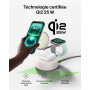 Belkin UltraCharge Pro 3 en 1 Chargeur Induction Qi2 25W, Station de Charge pour iPhone 17, iPhone Air, Apple Watch, AirPods, Pi