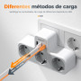 TESSAN 6 en 1 Prise Multiple Murale 3 Sortie AC avec 3 Ports USB, Prise Electrique Chargeur USB 3600W pour la Maison, Bureau, Co
