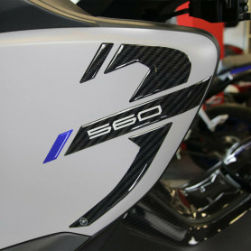 labelbike - 2 Autocollants Stickers Gel 3D Protection Coins Carénage Scooter Compatible Yamaha Tmax 560 à partir de 2020 - Carbo