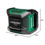HiKOKI Radio de Chant - 18 V, Bluetooth, Dab+/FM, Design Robuste, Volume Élevé, Longue Autonomie, Inclus Adaptateur AC, Écran Ré
