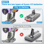 LabTEC Batterie Li-ION de Rechange pour DS V11, 25,2 V 3900 mAh pour DS V11 (Type Bouton) V15 SV15 SV16 SV22 avec Chargeur d'asp