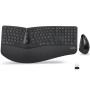 Perixx PERIDUO-605 Combo Ergonomique Clavier et Souris sans Fil USB, Souris Verticale à Molette Inclinable, Repose-Poignet Régla