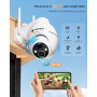 YESKANO 2K Camera Surveillance WiFi Exterieure sans Fil, Panneau Solaire 360° PTZ Caméra Exterieur sans Fil Solaire Batterie 2,4