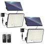 kolpop 2 pièce Lampe Solaire Exterieur Detecteur de Mouvement,LED Convex Lenses Projecteur Solaire,3Mode 1800mAH Lumiere Solaire