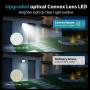 kolpop 2 pièce Lampe Solaire Exterieur Detecteur de Mouvement,LED Convex Lenses Projecteur Solaire,3Mode 1800mAH Lumiere Solaire
