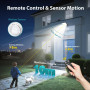 kolpop 2 pièce Lampe Solaire Exterieur Detecteur de Mouvement,LED Convex Lenses Projecteur Solaire,3Mode 1800mAH Lumiere Solaire