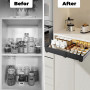 Auauraint Tiroir Coulissant, Tiroir Télescopique Extensible, Tiroir Coulissant pour Cuisine, Largeur Ajustable 32-52cm, Installa