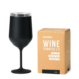 Huski Gobelet à Vin 2.0 | NOUVEAU | Design Primé avec Pied Détachable | Verre à Vin en Acier Inoxydable Premium avec Couvercle |
