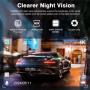 SHRINLUCK X5 4K WiFi Dashcam Voiture Avant Arrière Intérieur, Carte SD 64G, 2160P+1080P+1080P FHD 3 Canaux Dash Cam,Camera Voitu
