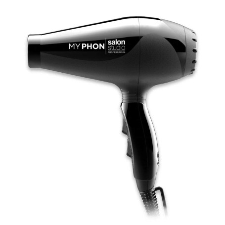 Salon Studio Professional - Sèche-cheveux professionnel MyPhon 2000W à 2 vitesses et 3 températures - Noir